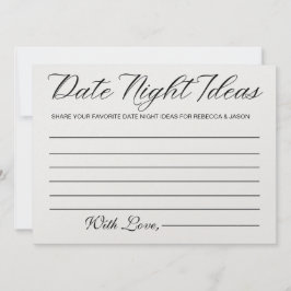 Date Night Ideas Card Brautparty Game Einladung