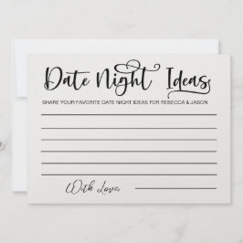 Date Night Ideas Card Brautparty Game Einladung