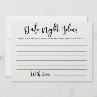Date Night Ideas Card Brautparty Game Einladung