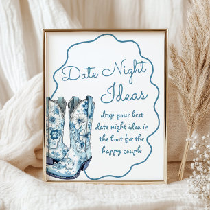 Date Night Ideas Chinoiserie Boots Brautparty Poster
