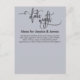 Date Night Ideas Elegant Dusty Blue Advice Card Postkarte