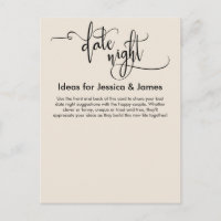 Date Night Ideas Elegante Cream Advice Karte