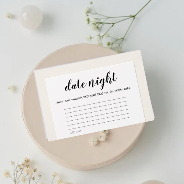Date Night Ideas Modern Wedding Brautparty Card (Von Creator hochgeladen)