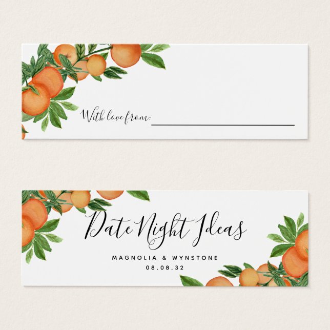 Date Night Ideas Orange Brautparty Hochzeit (Vorne & Hinten)