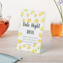 Date Night Ideas Sign Lemon Theme Brautparty
