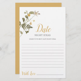 Date Night Ideas Wildblume Brautparty Karte