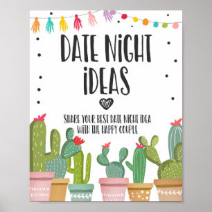 Date Night Ideen Paar Kaktus Fiesta Tischschild Poster