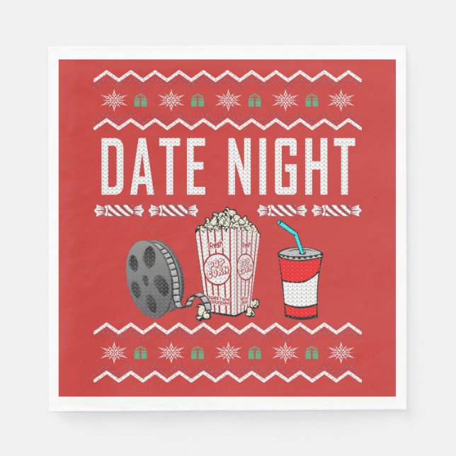 Date Night Ugge Christmas Sweater Serviette (Vorderseite)