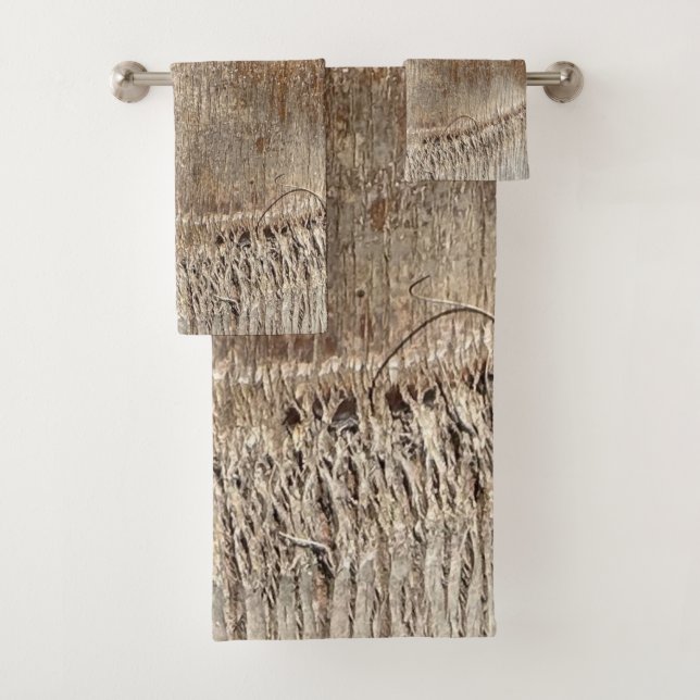 Date Palm Tree Trunk Texture Closeup Foto Image Badhandtuch Set (Insitu)
