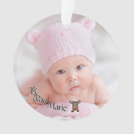 Dated Foto Baby's First Christmas mit Rentier Ornament