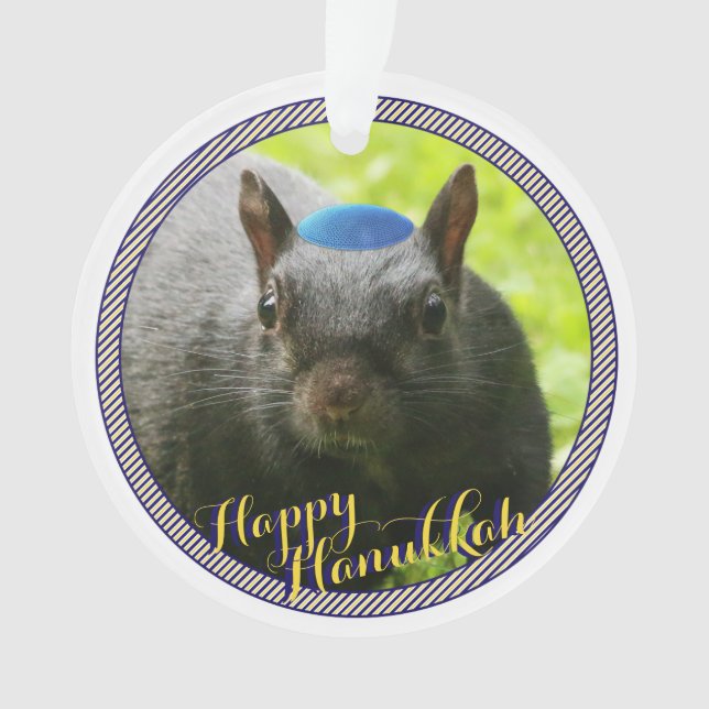 Dated ・ Happy Hanukkah ・ Funny Juwish Eichhörrel Ornament (Vorderseite)