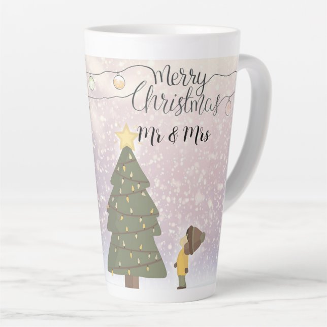 Dated Mr & Mrs Yellow Star Xmas Art Milchtasse (Rechte Ecke)