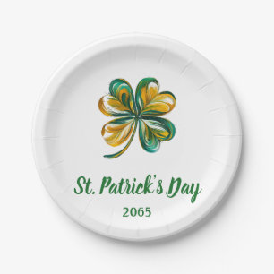 Dated St. Patrick's Day Kleeblatt Pappteller