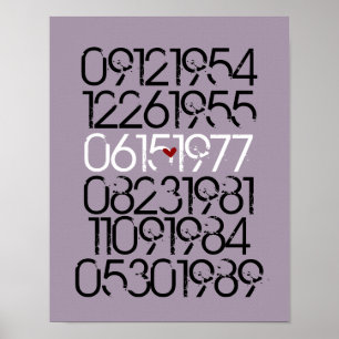 Dated Wall Art - Distressed Style - 3 Kinder Poster