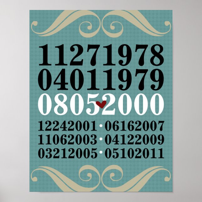 Dated Wall Art - Familien mit 6 Kindern Poster (Vorne)