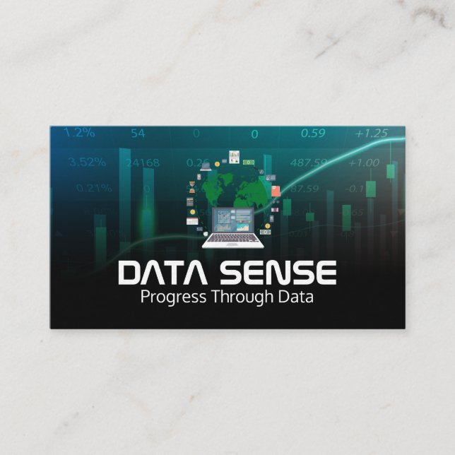 Daten Diagramme | Analyse Logo | Fintech | KI Visitenkarte (Vorderseite)