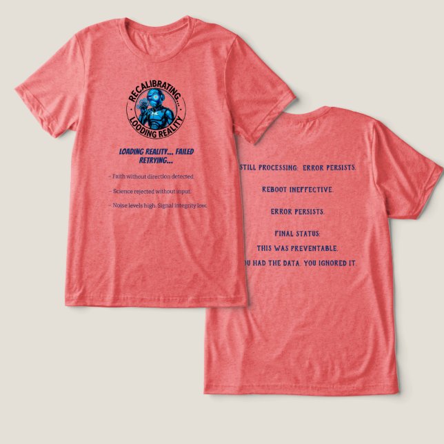 Daten Roboter Realität Farben Tri-Blend Shirt (Design Vorderseite & Rückseite)