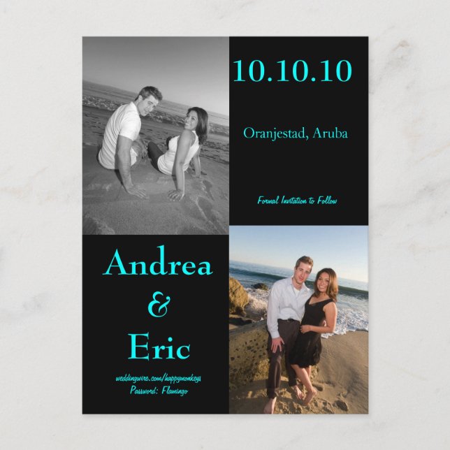 Daten speichern ankündigungspostkarte (Vorderseite)