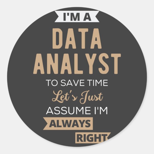 Datenanalyst Runder Aufkleber (Vorderseite)