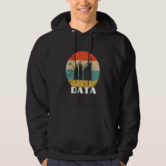 Datenanalyst steigt Retro-Vintage-Digital-Eingabe  Hoodie (Vorderseite)
