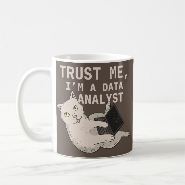Datenanalytiker Funny Cat Data Analysis Science Kaffeetasse (Links)