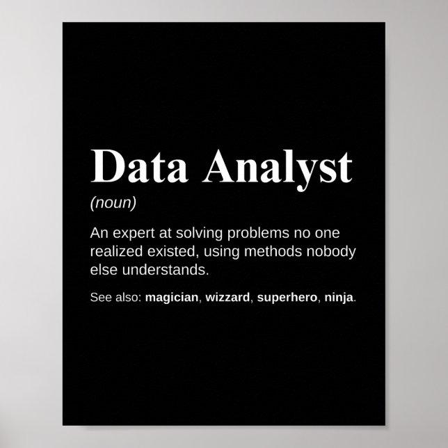 Datenanalytiker Funny Definition Poster (Vorne)