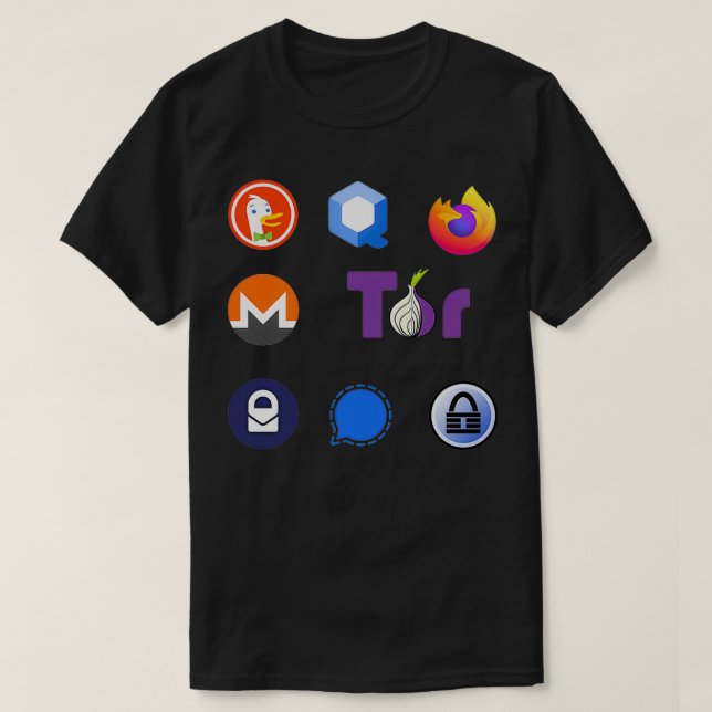 Datenschutz-Aufkleber Geschenk Signal Firefox Mone T-Shirt (Design vorne)