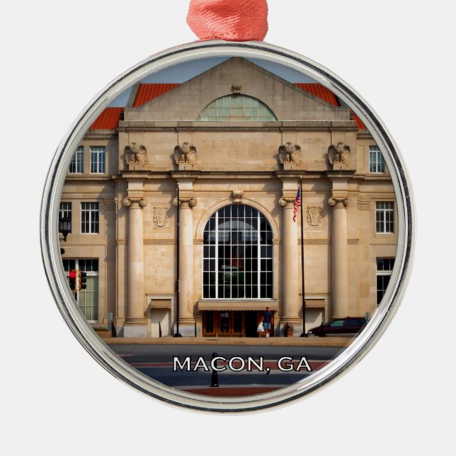 DATENSTATION - Macon, Georgia Silbernes Ornament (Vorne)