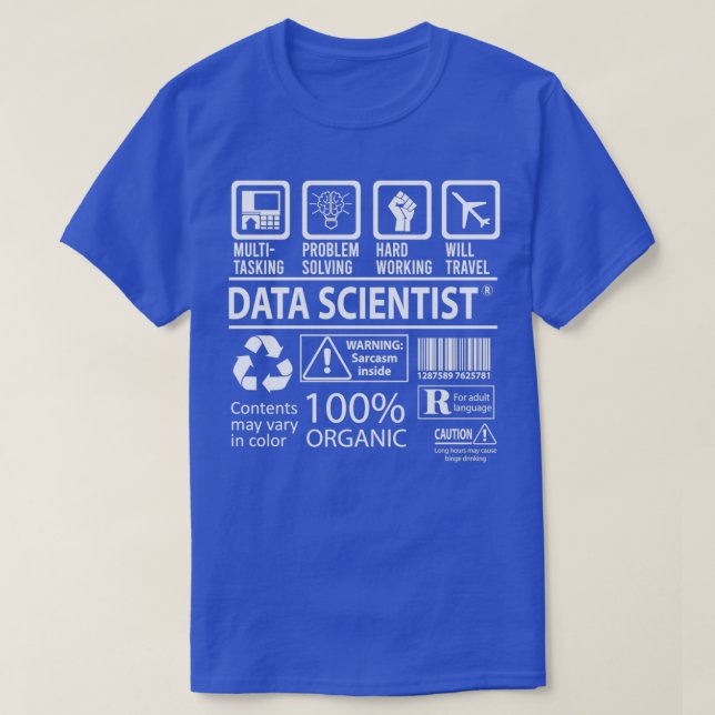 Datenwissenschaftler-Multitasking-Job-Geschenk-Ele T-Shirt (Design vorne)