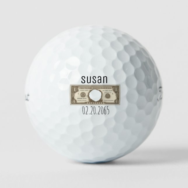 Datierter personalisierter Hole-in-One-Titleist-Pr Golfball (Vorderseite)