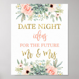 Dating-Abend-Ideen Brautparty Sukkulenten Schild