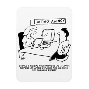Dating-Agentur - Geschick als Liebhaber. Lustig Magnet