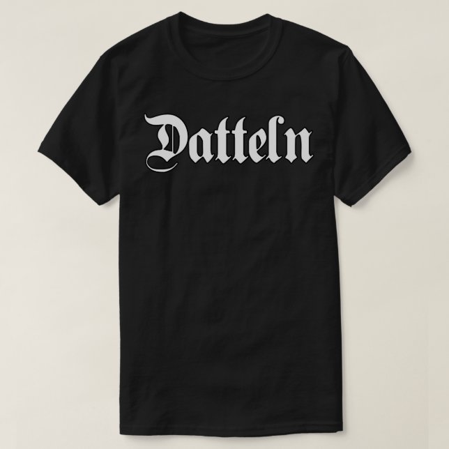 Datteln mit gotischem Schriftart T-Shirt (Design vorne)