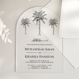 Dattelpalmen Islamische Muslimische Hochzeit Acryleinladungen