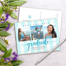 Datum Abschluss Foto moderne türkisfarbene Schrift