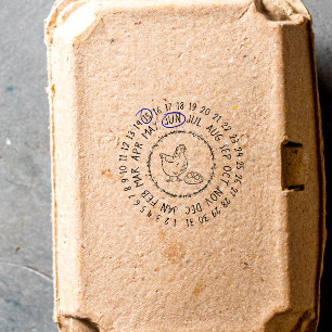 Datum, an dem die Eier in der Briefmarke der Gummi Gummistempel