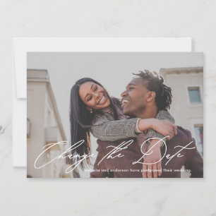 Datum ändern Hochzeit verschieben Kalligrafie Foto Ankündigung