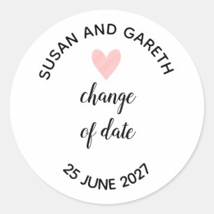 Datum ändern runder aufkleber