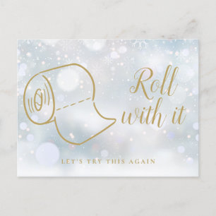 Datum ändern Winterfeier Neuer Plan Ankündigungspostkarte