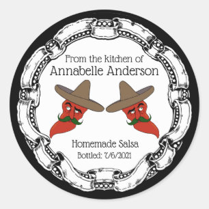 Datum der Anpassung des Salsa-Labels Runder Aufkleber