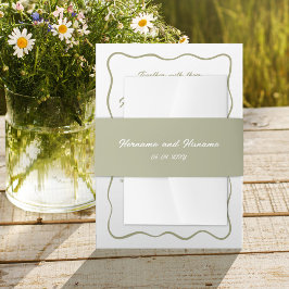 Datum der Hochzeit des benutzerdefinierten grünen Einladungsbanderole