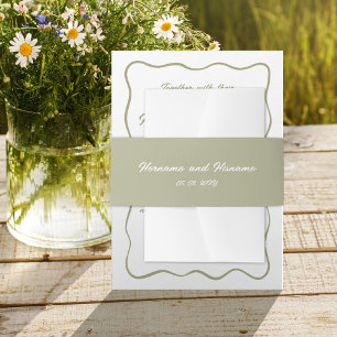 Datum der Hochzeit des benutzerdefinierten grünen  Einladungsbanderole