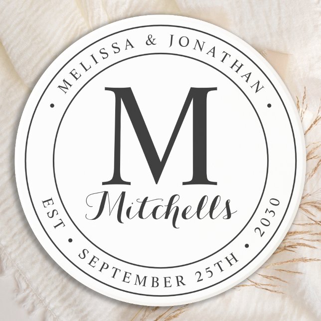 Datum der Hochzeit des personalisierten Monogramms Getränkeuntersetzer (Von Creator hochgeladen)