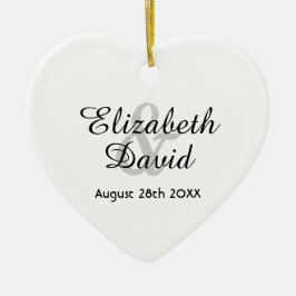 Datum der Hochzeitnamen weiß Keramik Ornament