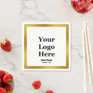 Datum der Schwarz-weißen und goldenen Veranstaltun Serviette