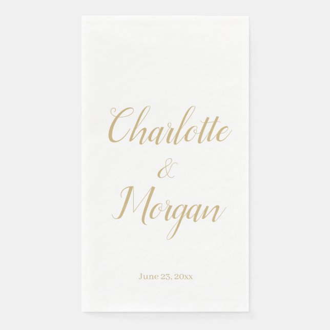 Datum des Hochzeitsskripts für Bräutigam Serviette (Vorderseite)