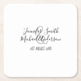 Datum des Namens für personalisierte handgeschrieb Rechteckiger Pappuntersetzer