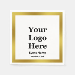 Datum des Schwarz-weißen Gold Elegante Events Serviette