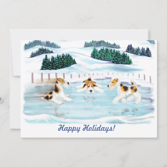 Datum des Wire Fox Terrier Skate Einladung (Vorderseite)