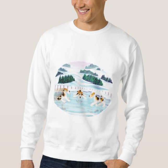 Datum des Wire Fox Terrier Skate Sweatshirt (Vorderseite)